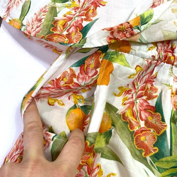 Shore Brand 100% Cotton Lemon Tree Citrus Print Strapless Romper Size Small - Picture 6 of 7